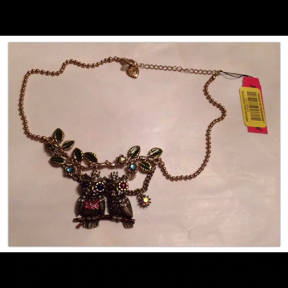 🛍️SOLD🛍️ NWT Betsey Johnson Woodland Statement Necklace - Picture 4 of 8